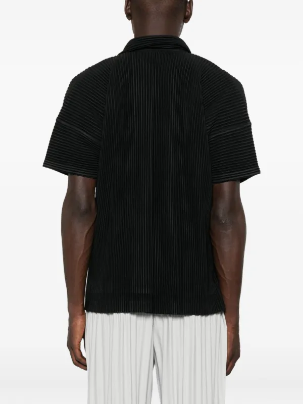 Homme Plissé Issey Miyake Pleated short-sleeve Shirt | Black
