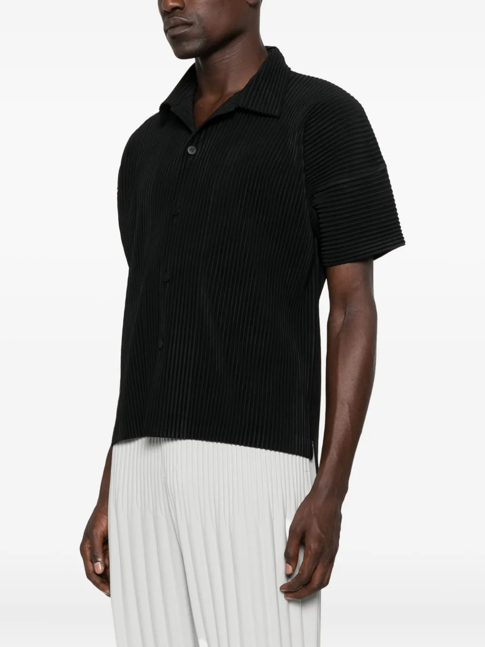 Homme Plissé Issey Miyake Gestreept overhemd Zwart