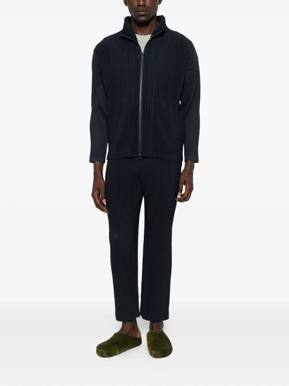 Homme Plissé Issey Miyake plissé elasticated trousers - Blauw