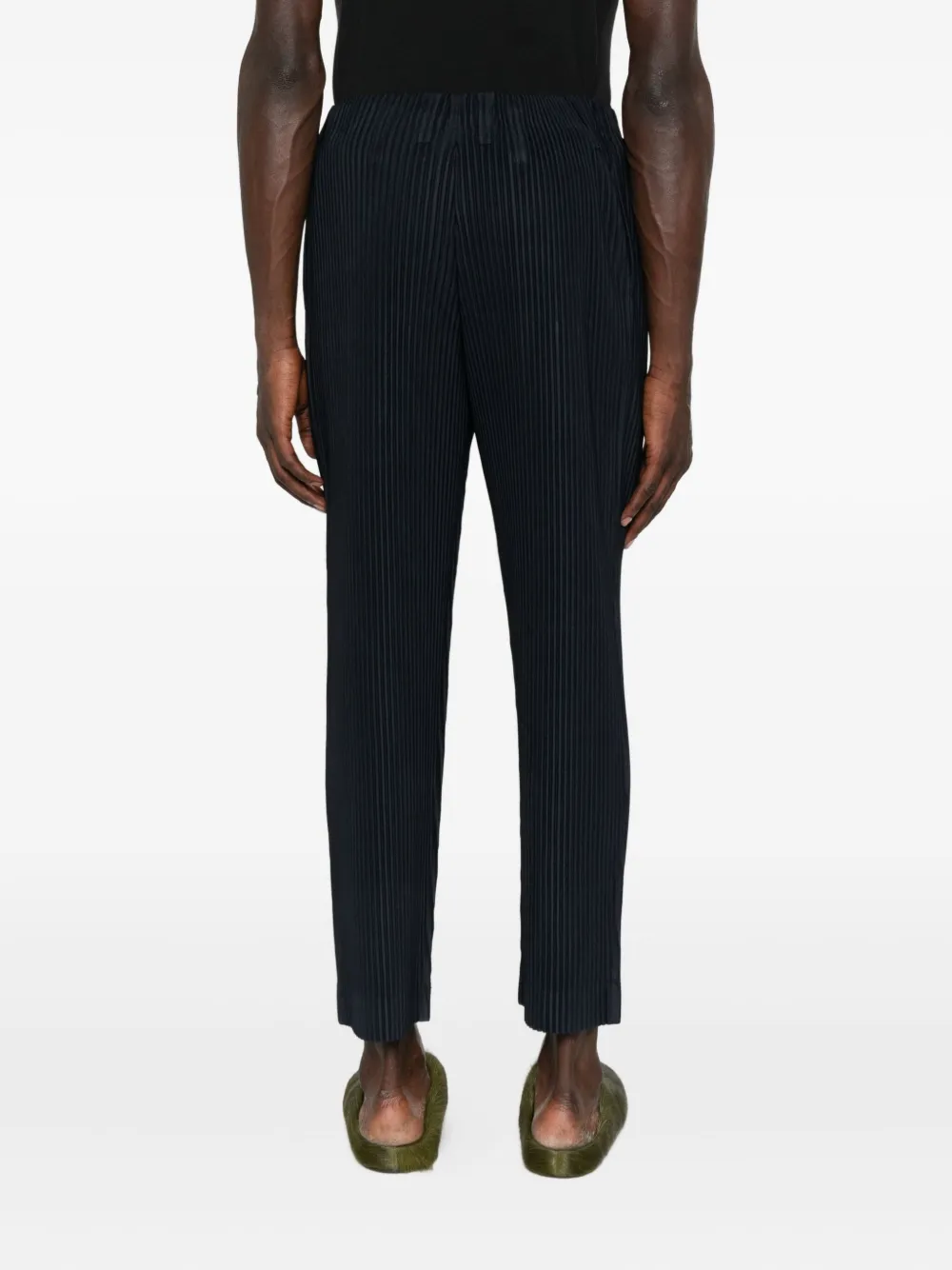 Homme Plissé Issey Miyake Plissé elastische broek Blauw