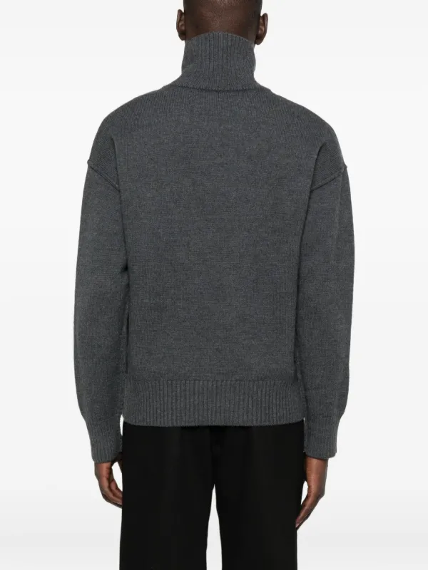 AMI Paris タートルネック セーター | グレー | FARFETCH JP