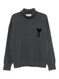 AMI Paris heart-logo turtleneck sweater - Grey
