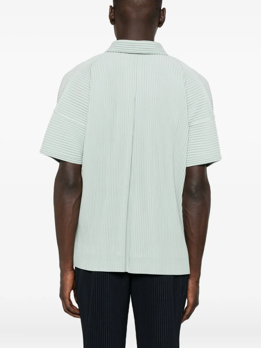 Homme Plissé Issey Miyake Gestreept overhemd Groen