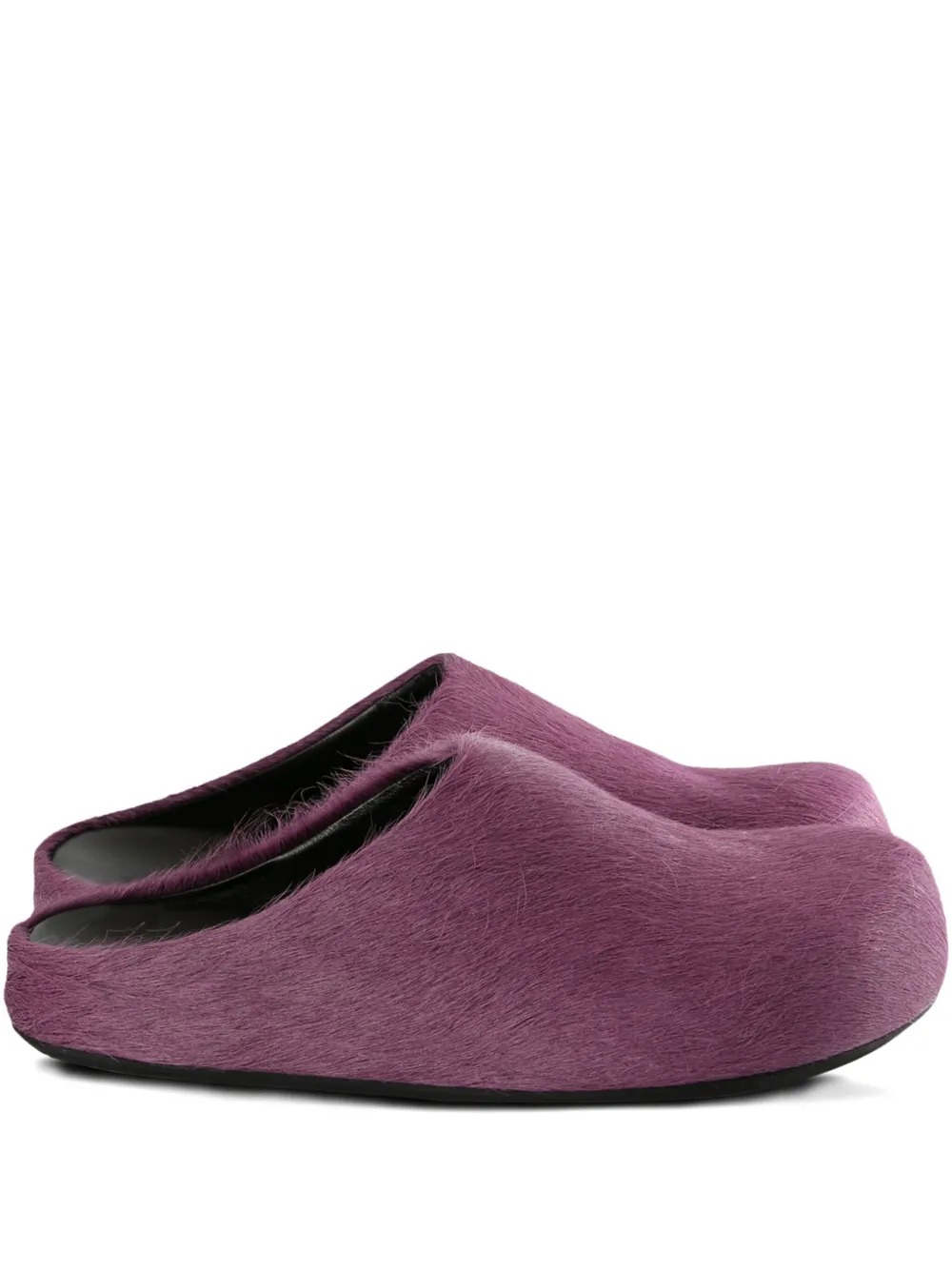 Marni Fussbett pony-hair slip-on sandals Purple