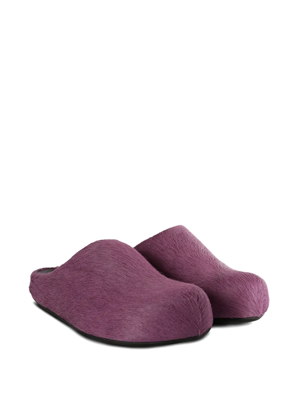 Marni Fussbett pony-hair slip-on sandals Purple
