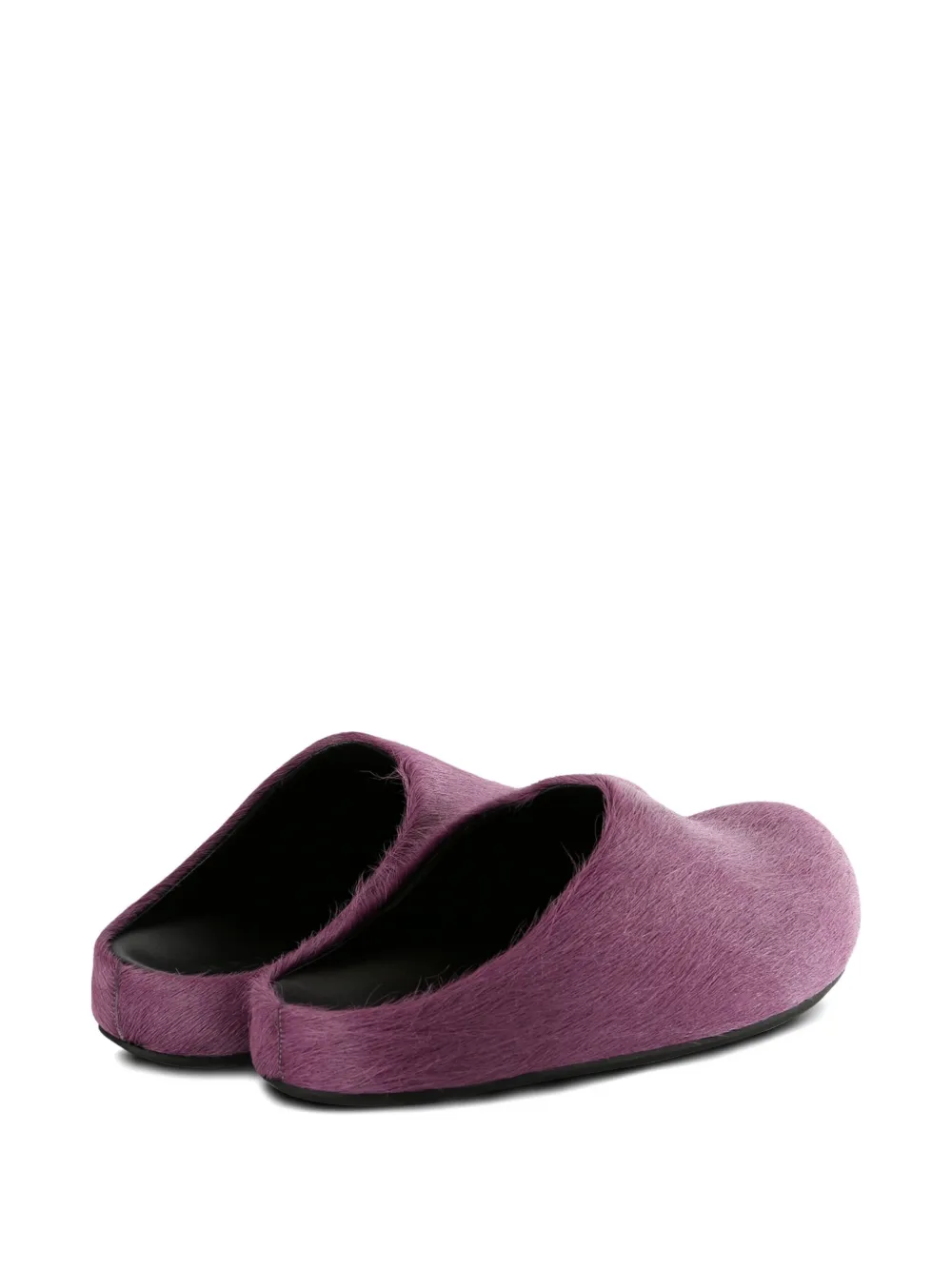 Marni Fussbett pony-hair slip-on sandals Purple
