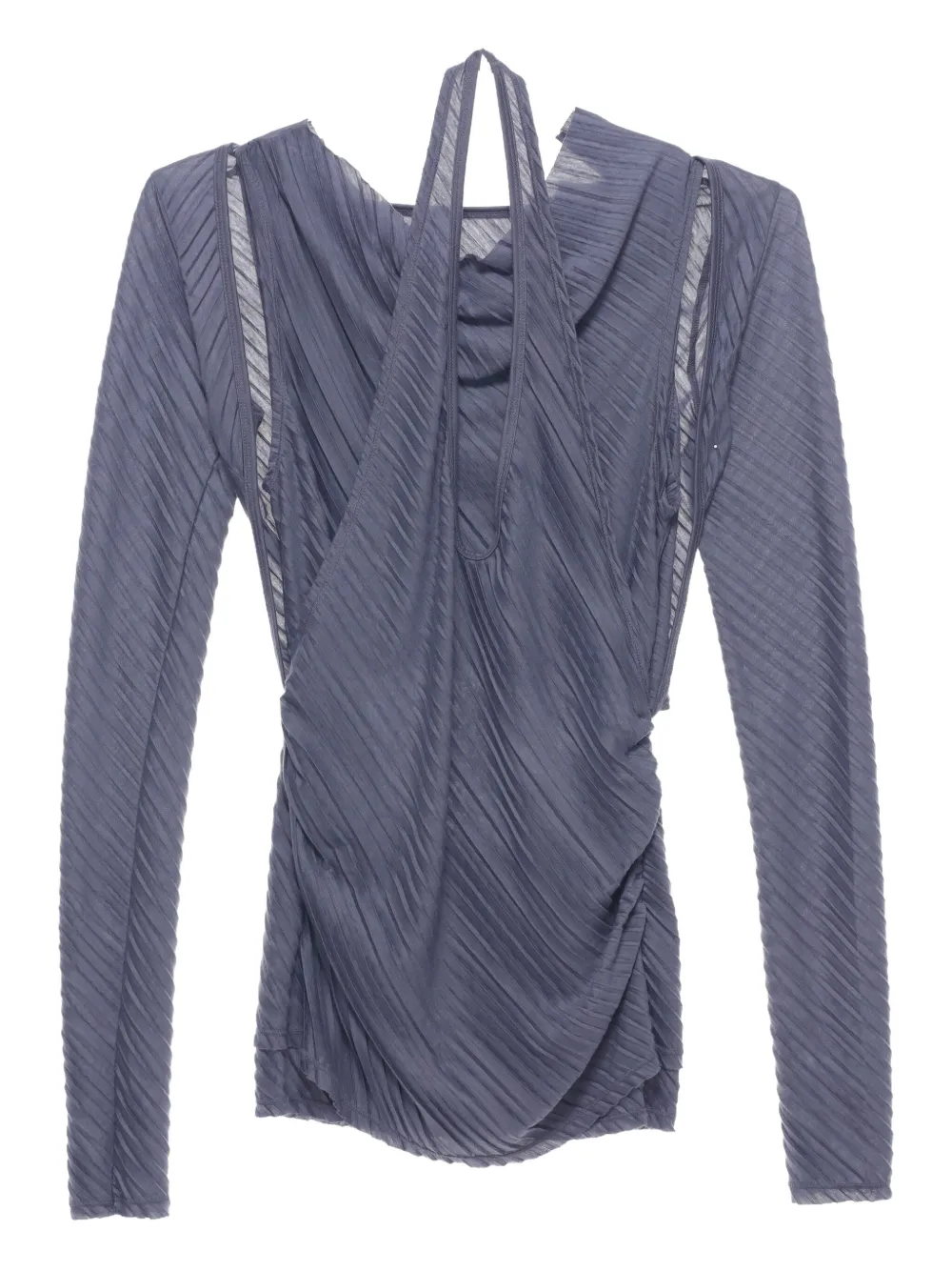 Open Yy Pleated Convertible Bolero Top In Purple