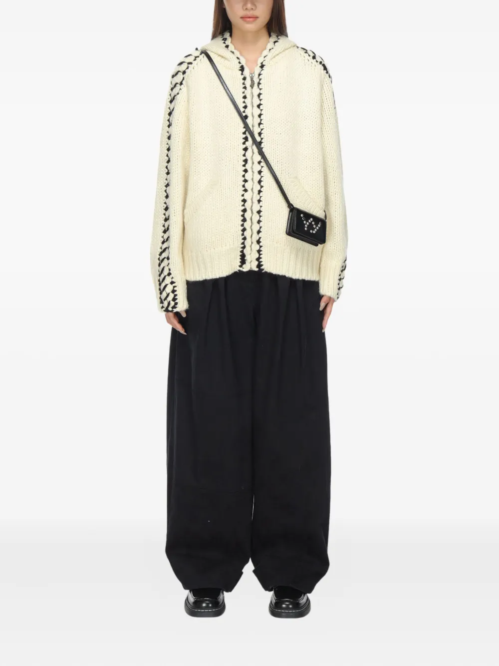 Open YY Full Gather broek - Zwart