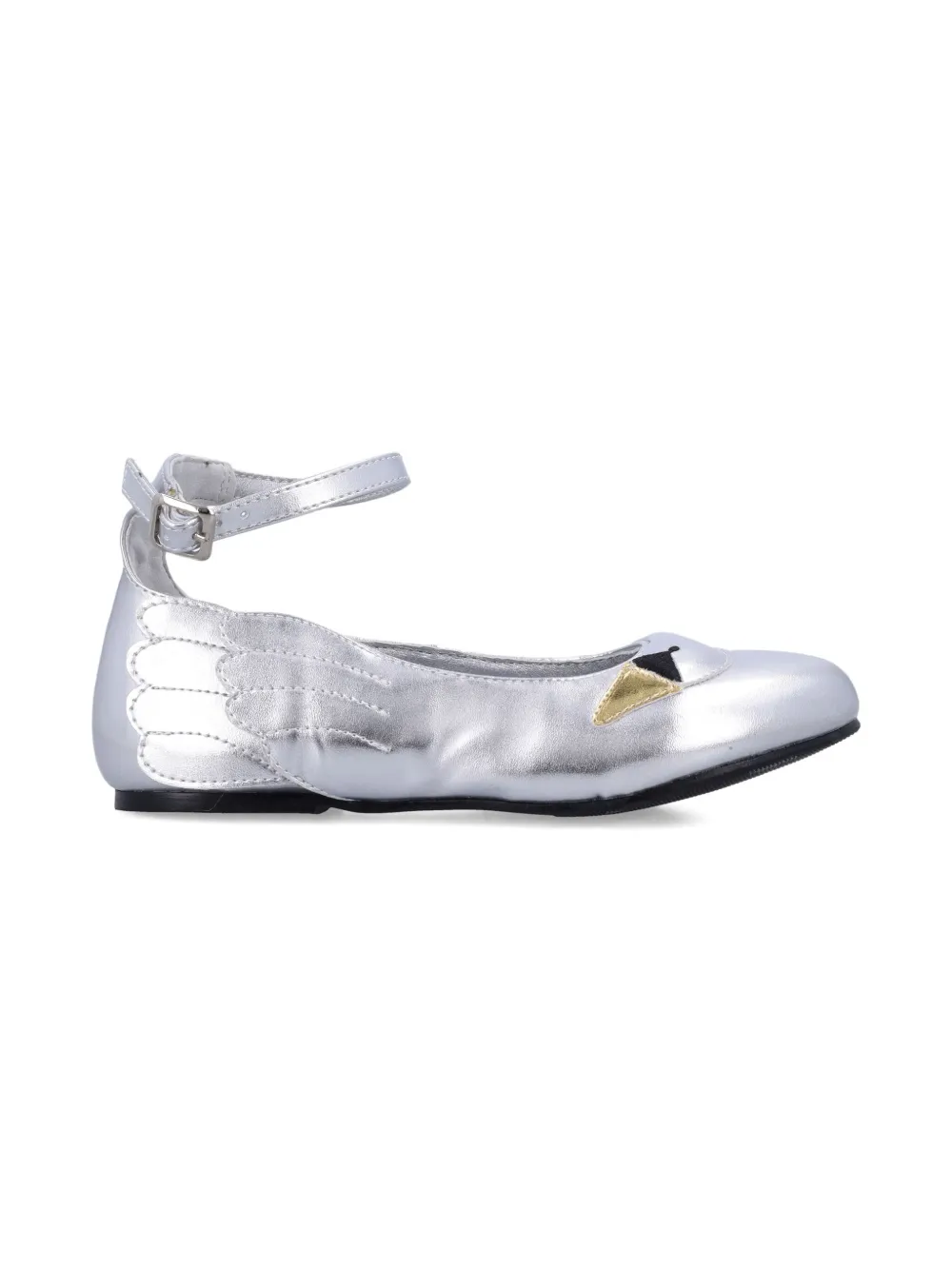 Stella McCartney Kids Ballerina's met enkelbandje en vleugeldetail - Grijs