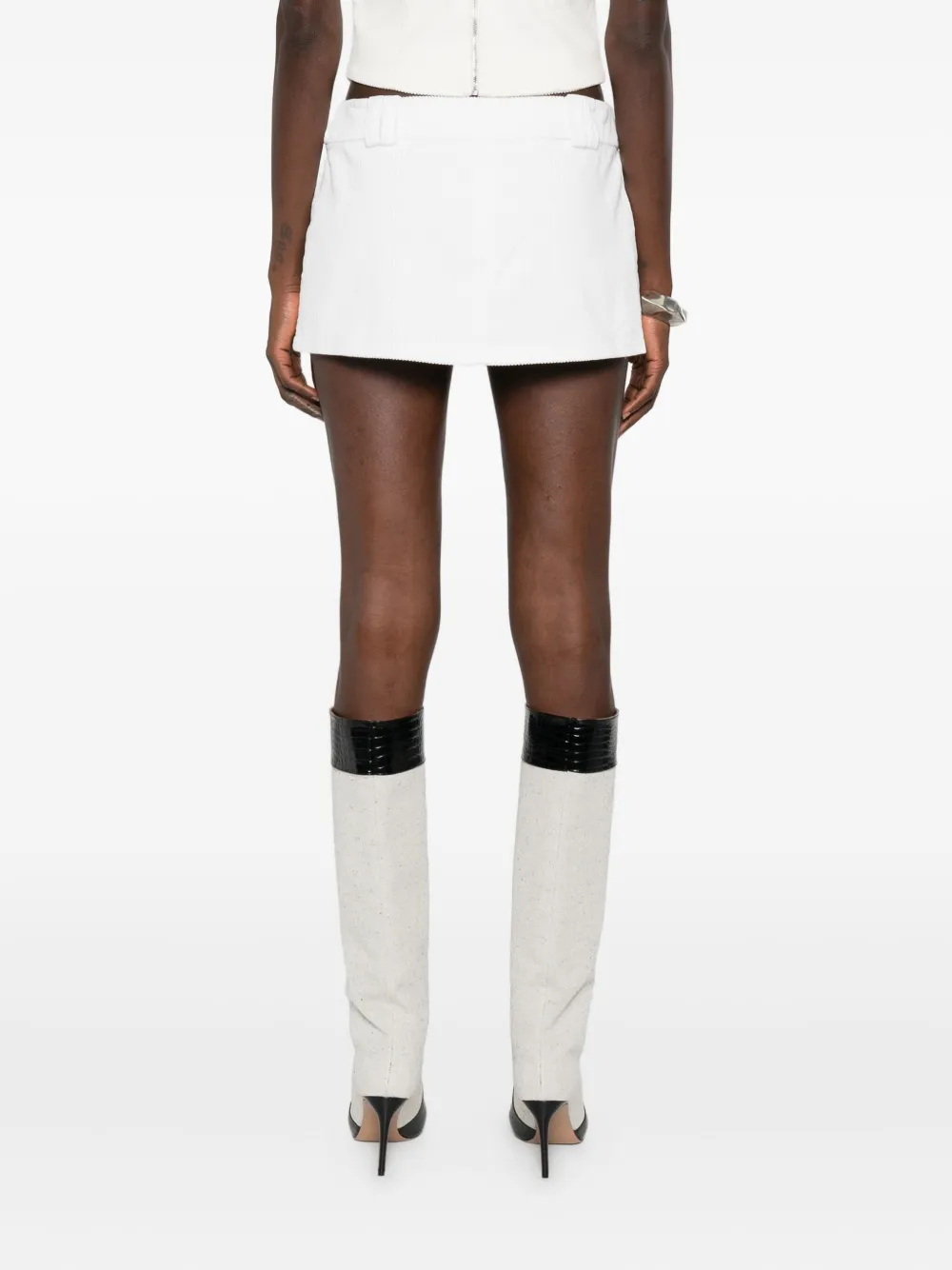 Vestiaire D'un Oiseau Libre Corduroy Mini Skirt In White