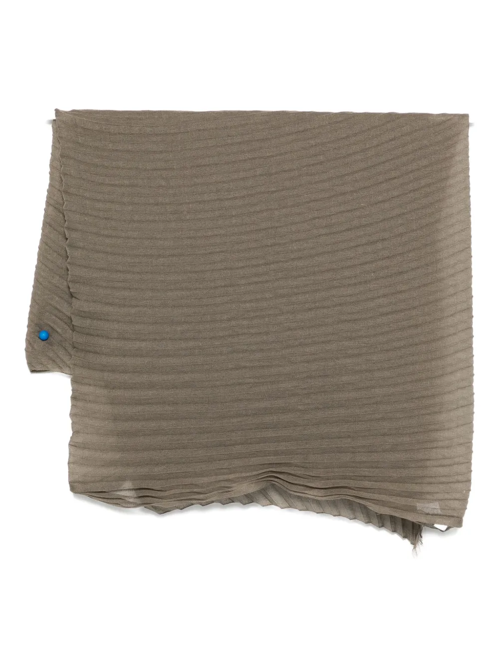 Issey Miyake Rectangular Silky Wool Stole Pleats In Brown