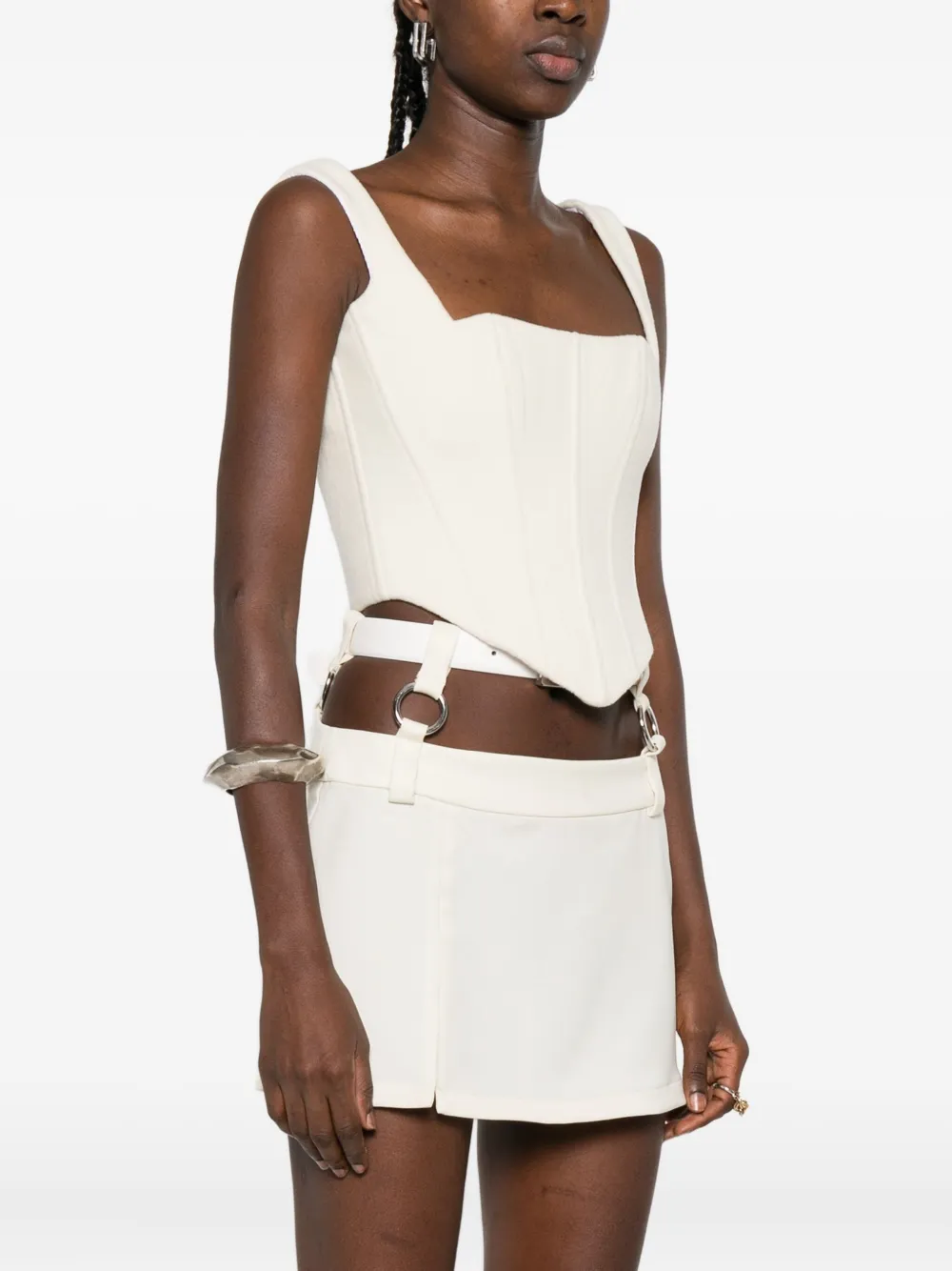 Vestiaire D'un Oiseau Libre Sleeveless Corset Top In White