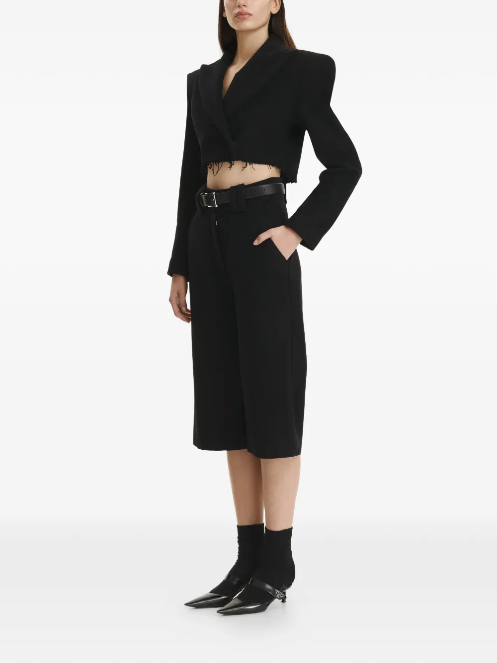  Vestiaire D'un Oiseau Libre Frayed-hem Jacket - Black 