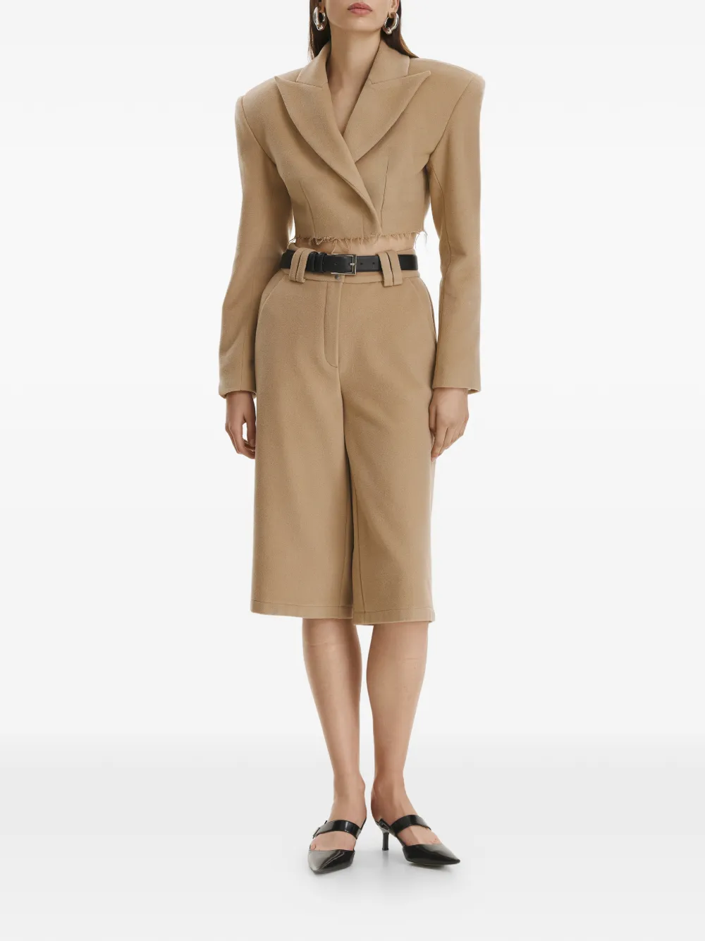  Vestiaire D'un Oiseau Libre Frayed-hem Cropped Blazer - Neutrals 