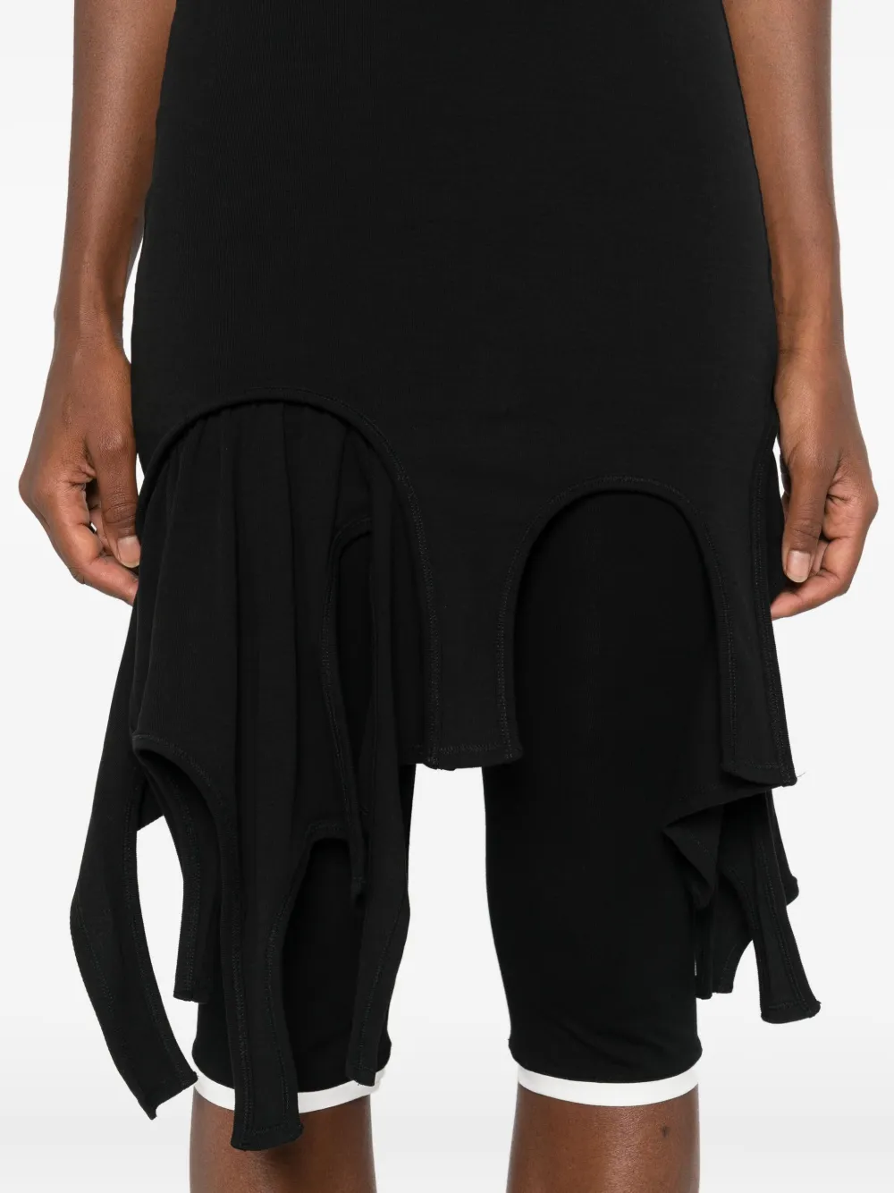 Alexander Wang frayed racer-neck mini dress Zwart