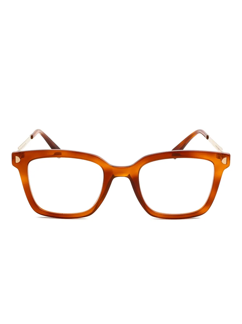 Mykita Bril met vierkant montuur en gouden detail Oranje