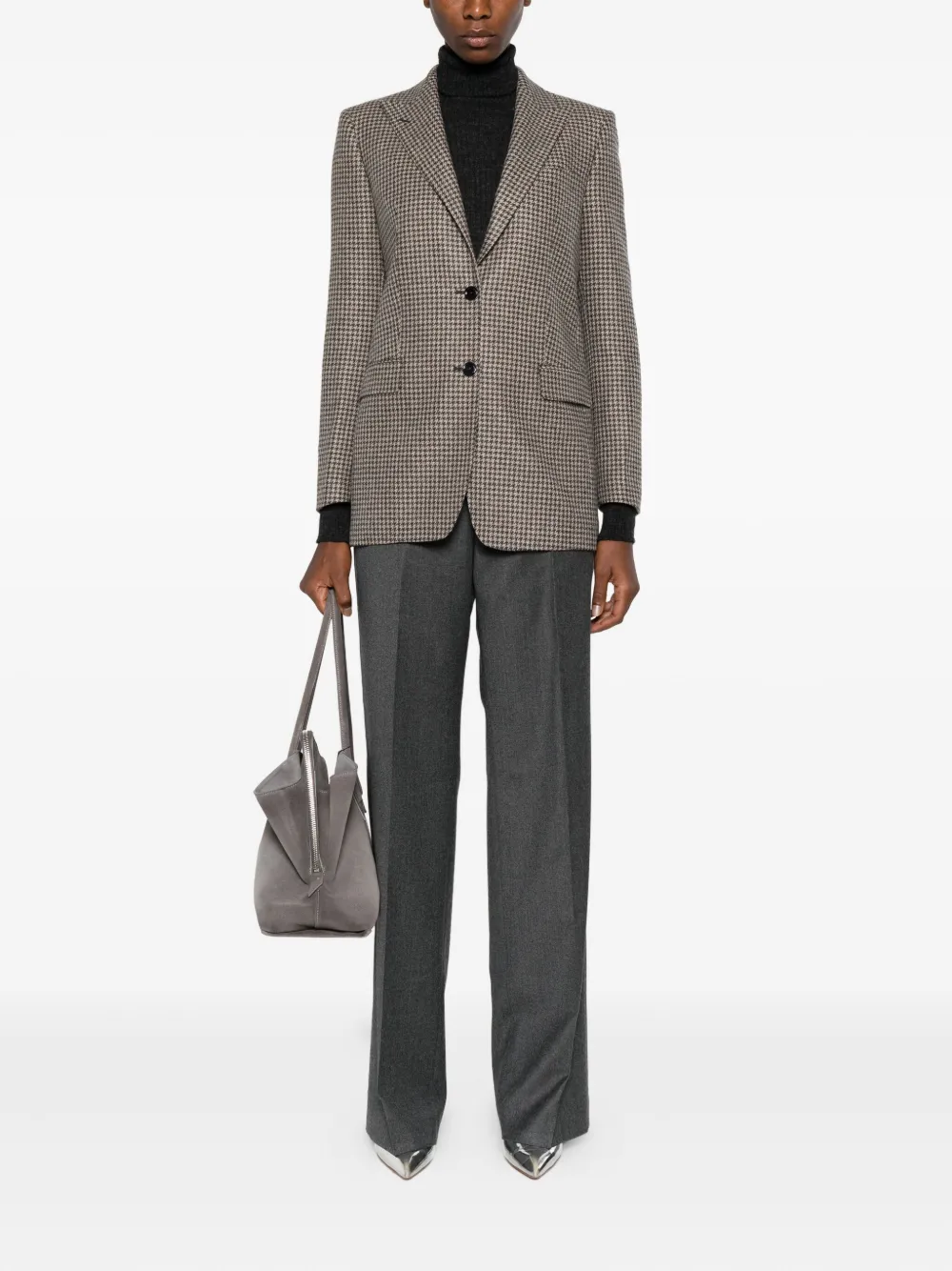 Tagliatore Blazer met pied-de-poule print Beige