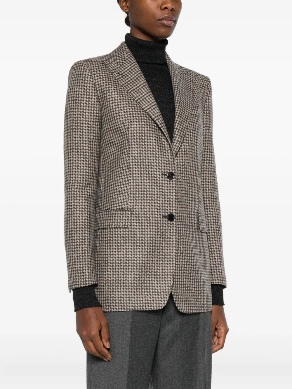 Tagliatore Blazer met pied-de-poule print Beige
