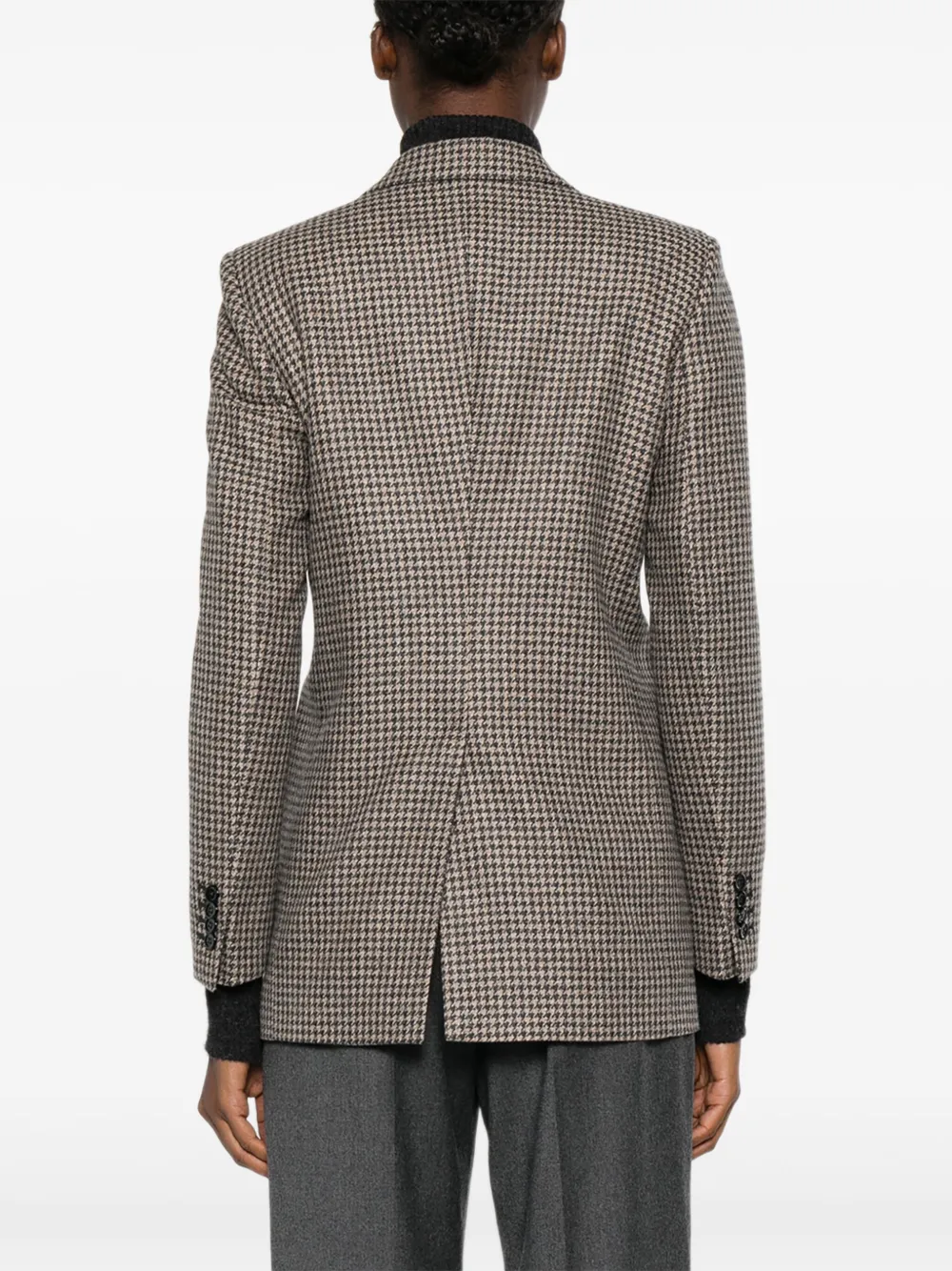 Tagliatore Blazer met pied-de-poule print Beige