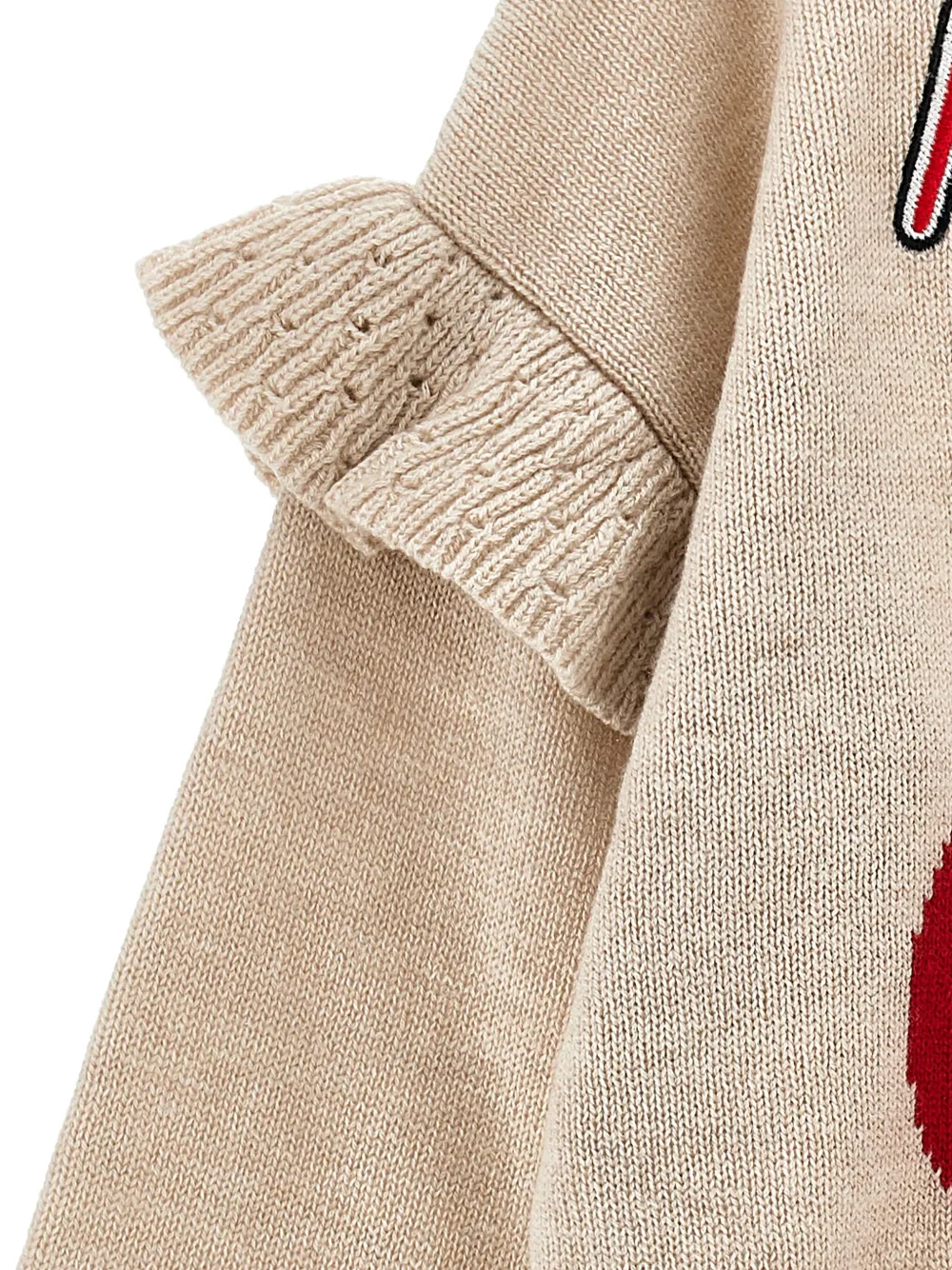 Philosophy Di Lorenzo Serafini Kids Trui met ruchemouwen en kersenpatroon Beige