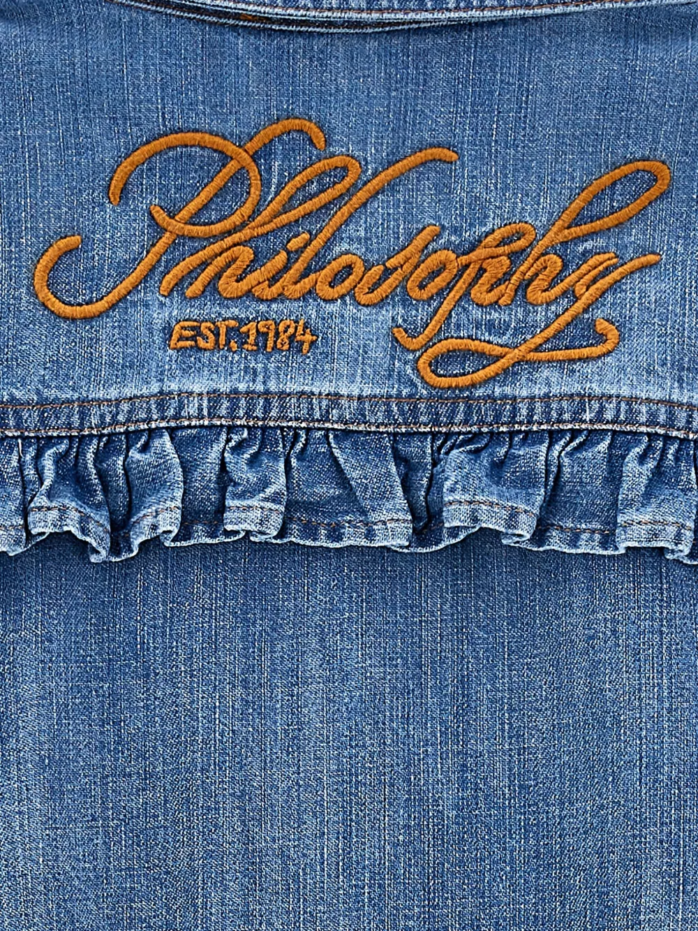 Philosophy Di Lorenzo Serafini Kids Spijkershirt met ruches Blauw