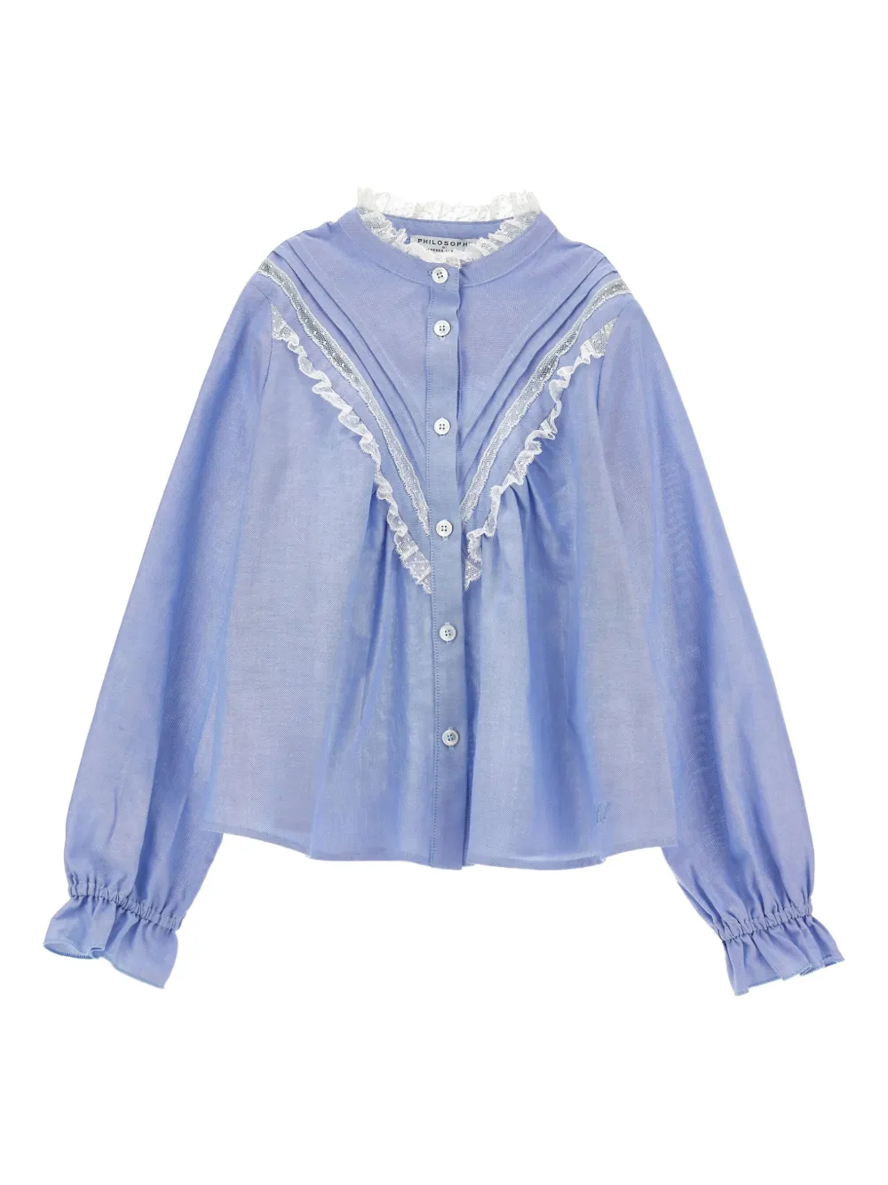 Philosophy Di Lorenzo Serafini Kids lace-trimmed blouse | Blue | Image 1