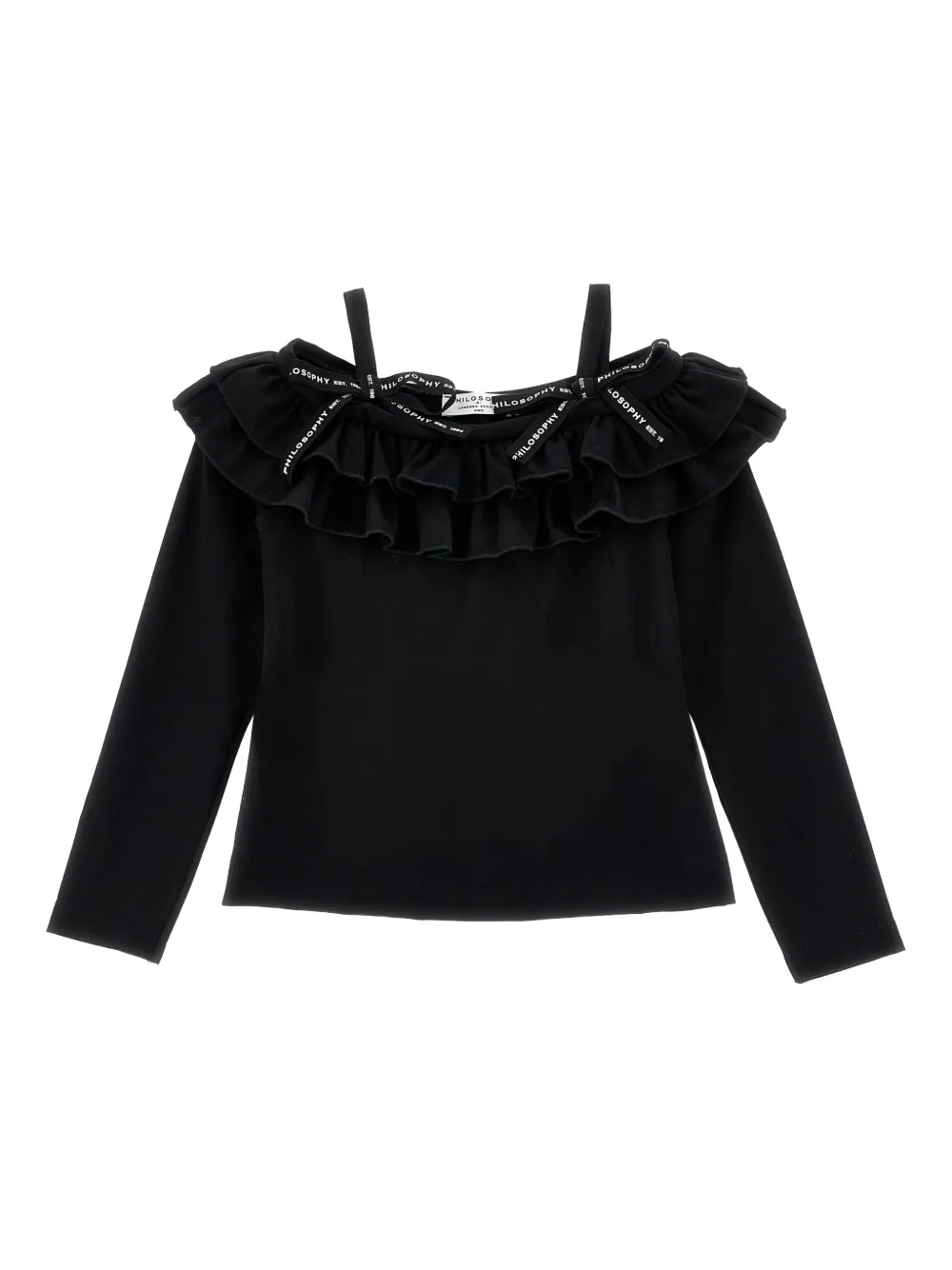 Philosophy Di Lorenzo Serafini Kids Top met franje Zwart