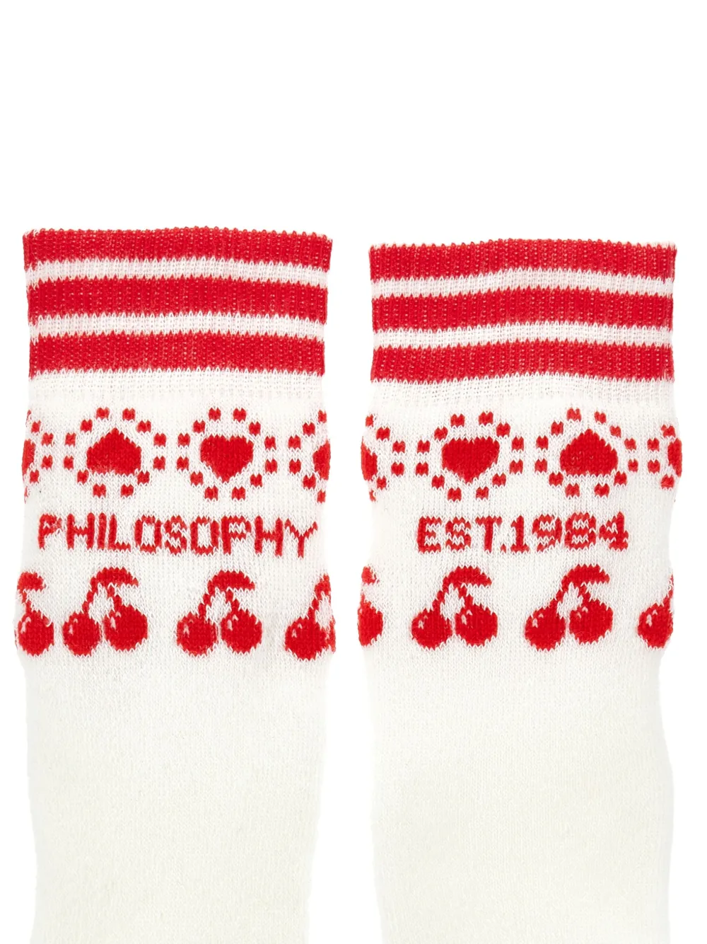 Philosophy Di Lorenzo Serafini Cherry Stripe Socks Pack In White