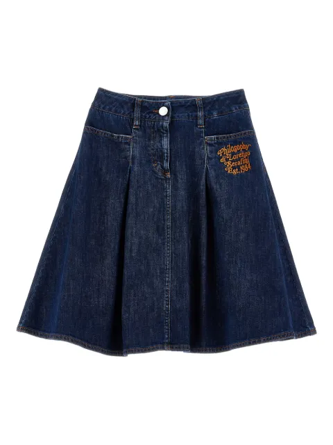 Philosophy Di Lorenzo Serafini Kids embroidered-logo denim skirt