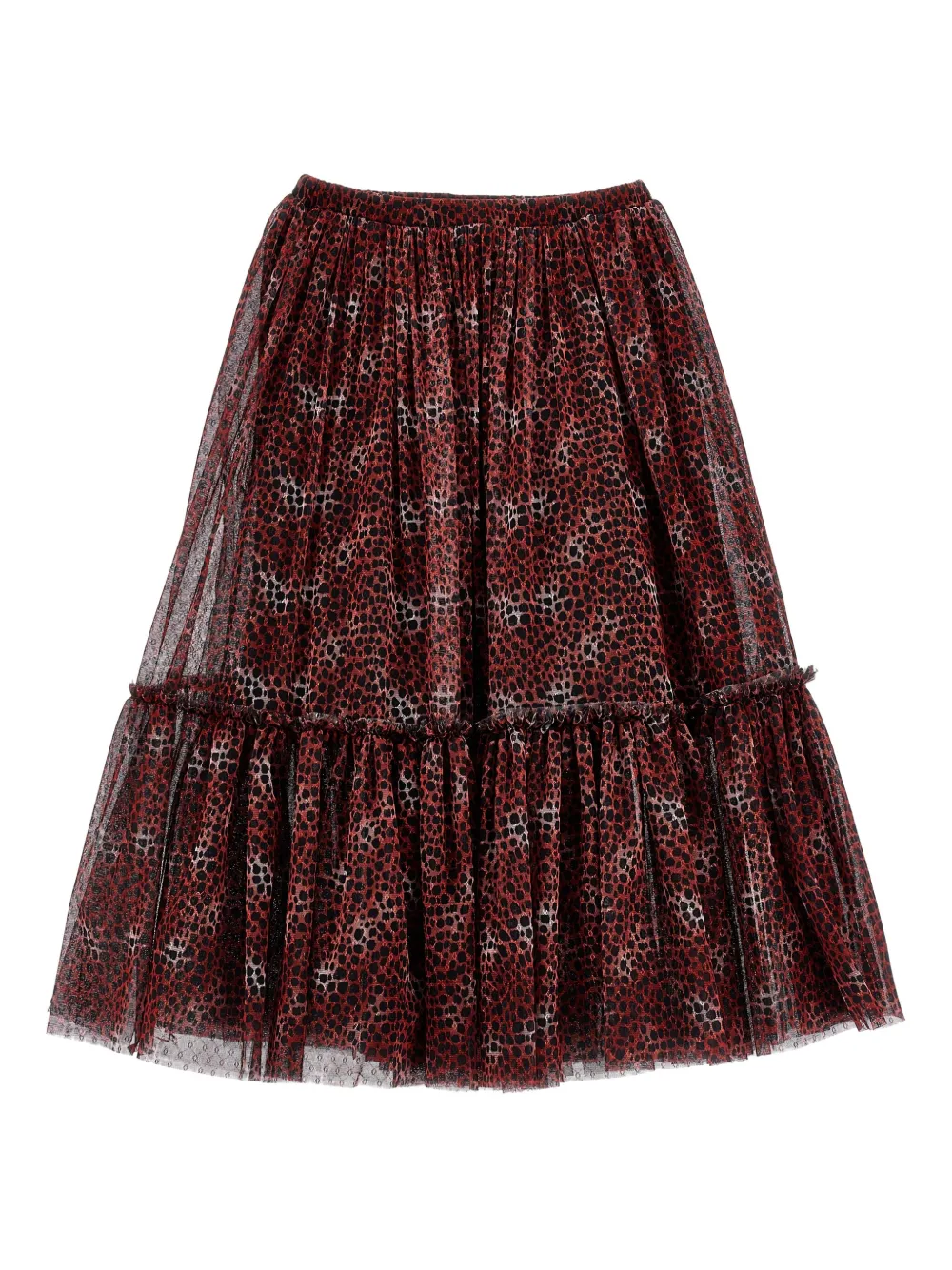 Philosophy Di Lorenzo Serafini Kids Rok met luipaardprint en ruches Rood