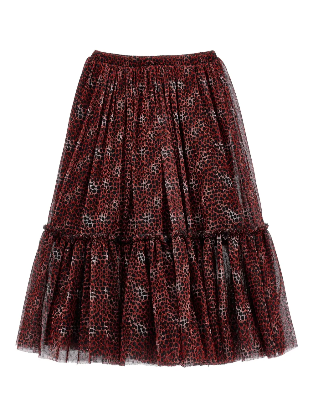 Philosophy Di Lorenzo Serafini Kids Rok met luipaardprint en ruches Rood