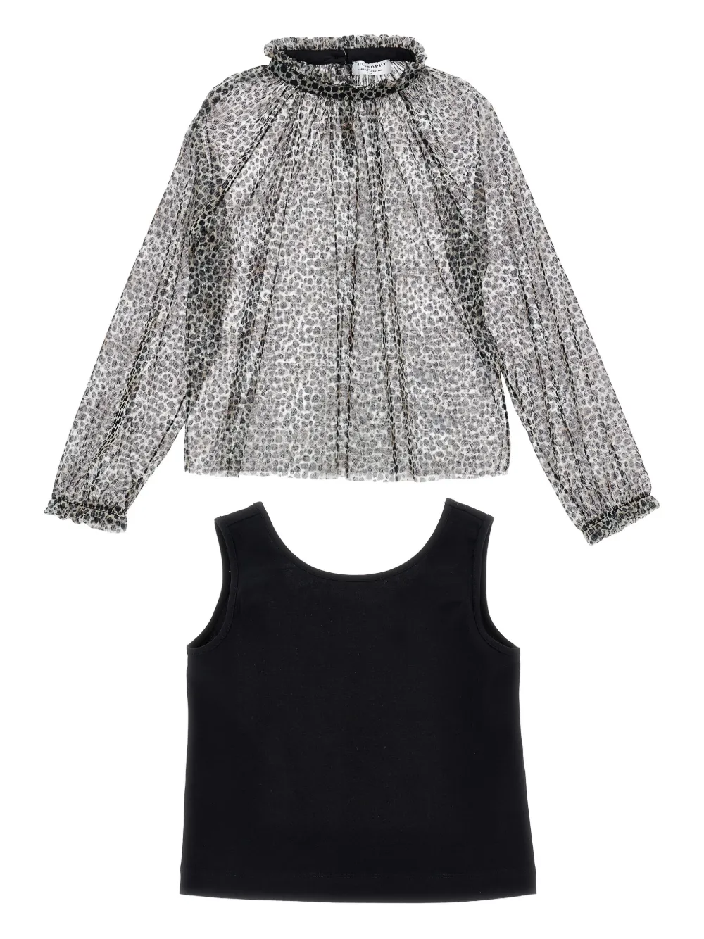 Philosophy Di Lorenzo Serafini Animal-print Top (set Of Two) In Black