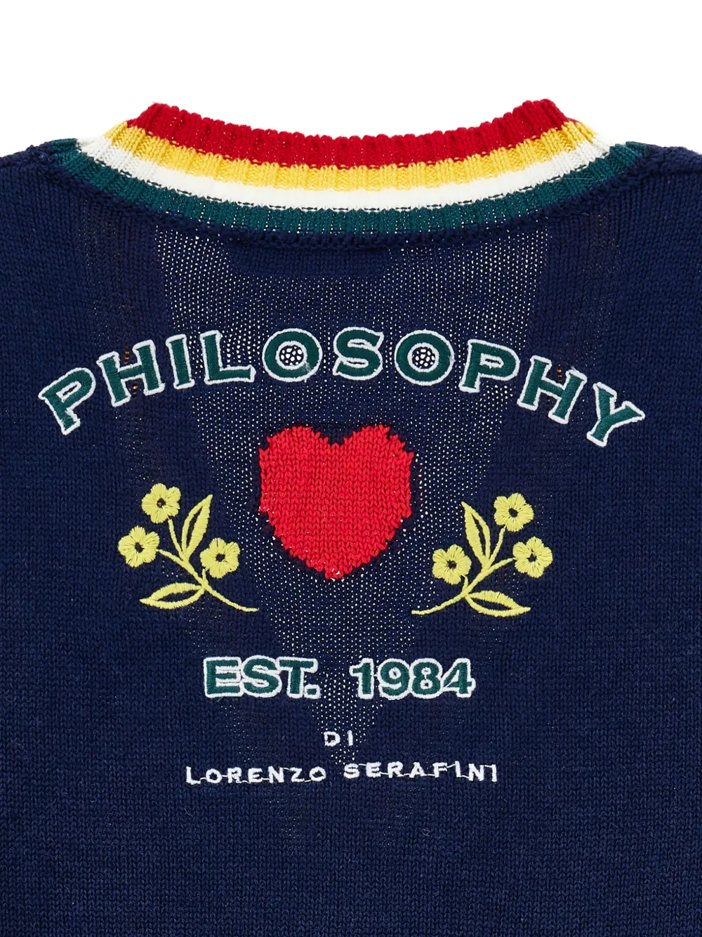 Philosophy Di Lorenzo Serafini Kids Gestreept vest met borduurwerk Blauw