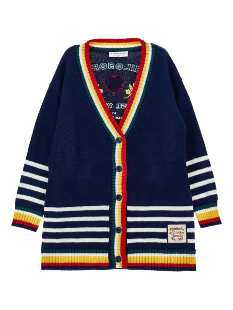 Philosophy Di Lorenzo Serafini Kids striped embroidered cardigan