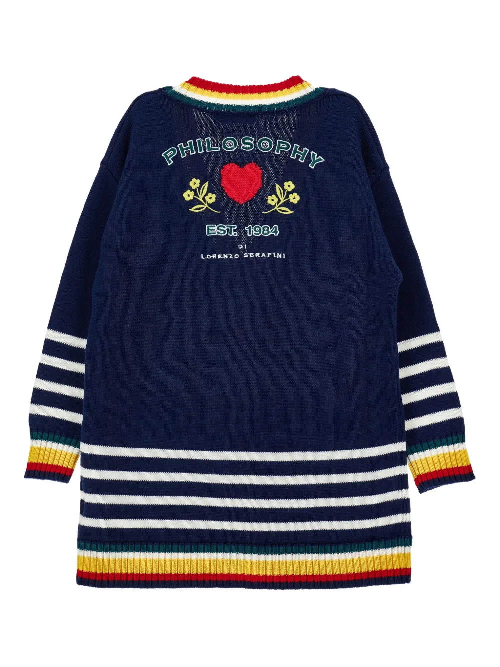 Philosophy Di Lorenzo Serafini Kids Gestreept vest met borduurwerk Blauw