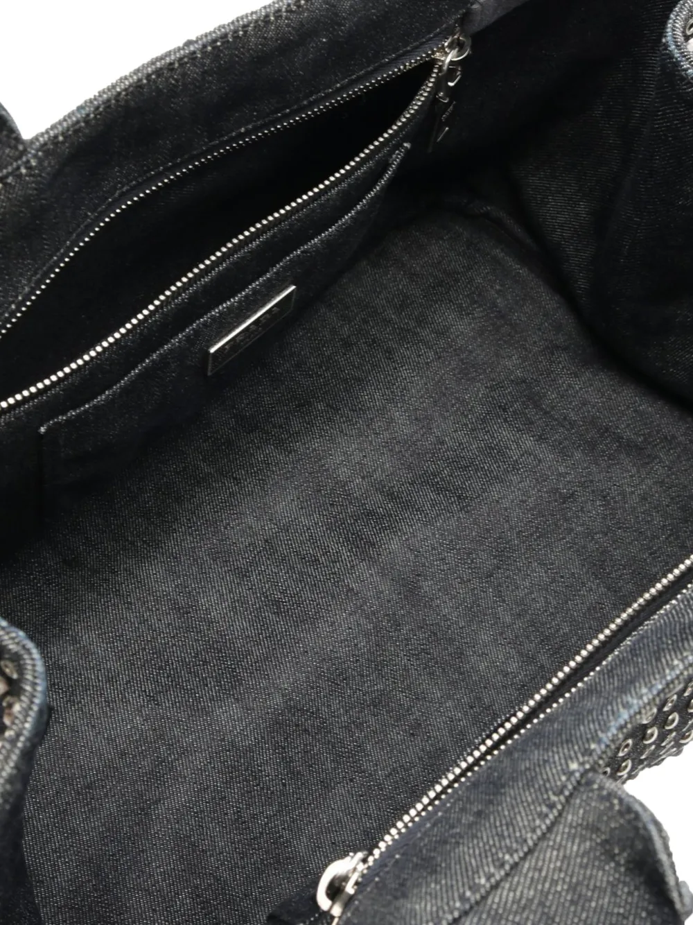 Pre-owned Prada 2010-2020 Denim Canapa Bijoux Satchel In Blue
