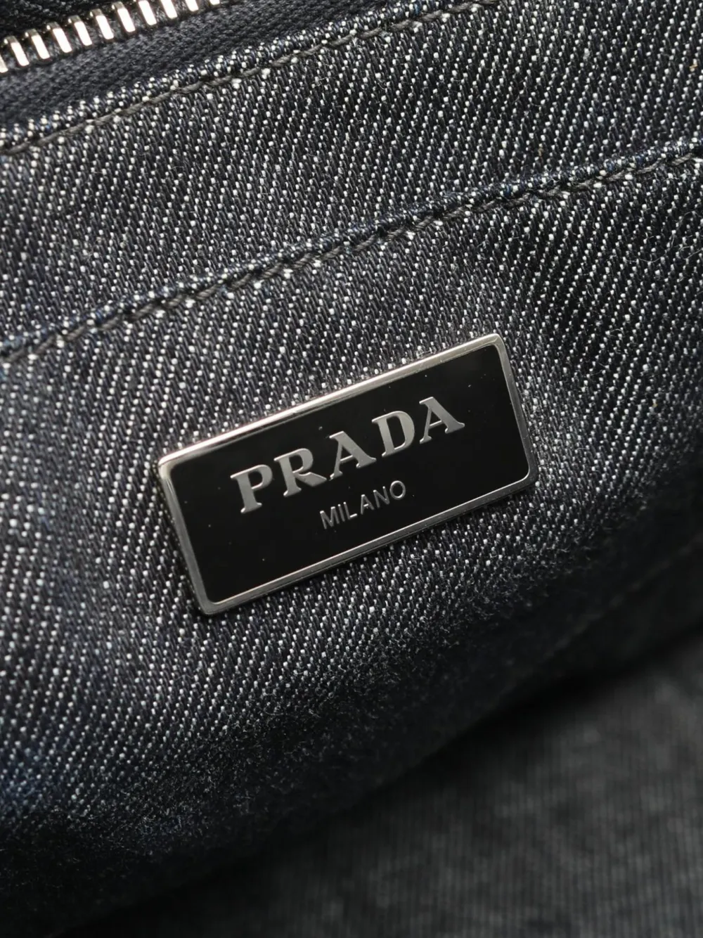 Pre-owned Prada 2010-2020 Denim Canapa Bijoux Satchel In Blue