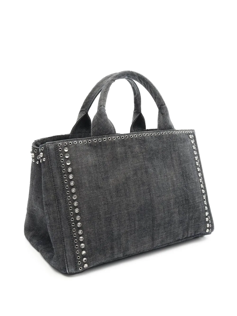 Pre-owned Prada 2010-2020 Denim Canapa Bijoux Satchel In Blue