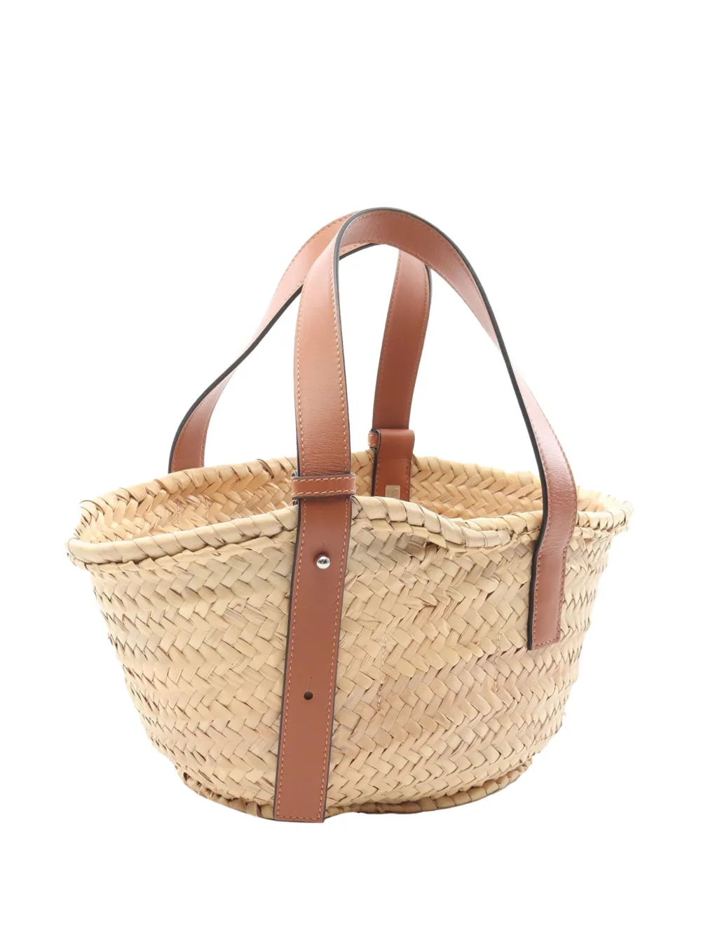 Pre-owned Loewe 2010-2025 Studio Ghibli My Neighbor Totoro Small Raffia Dust Bunnies Basket Tote Bag In Brown