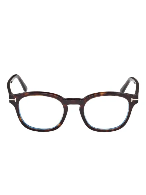 TOM FORD Eyewear Runde Brille mit Clip-on-Gläsern