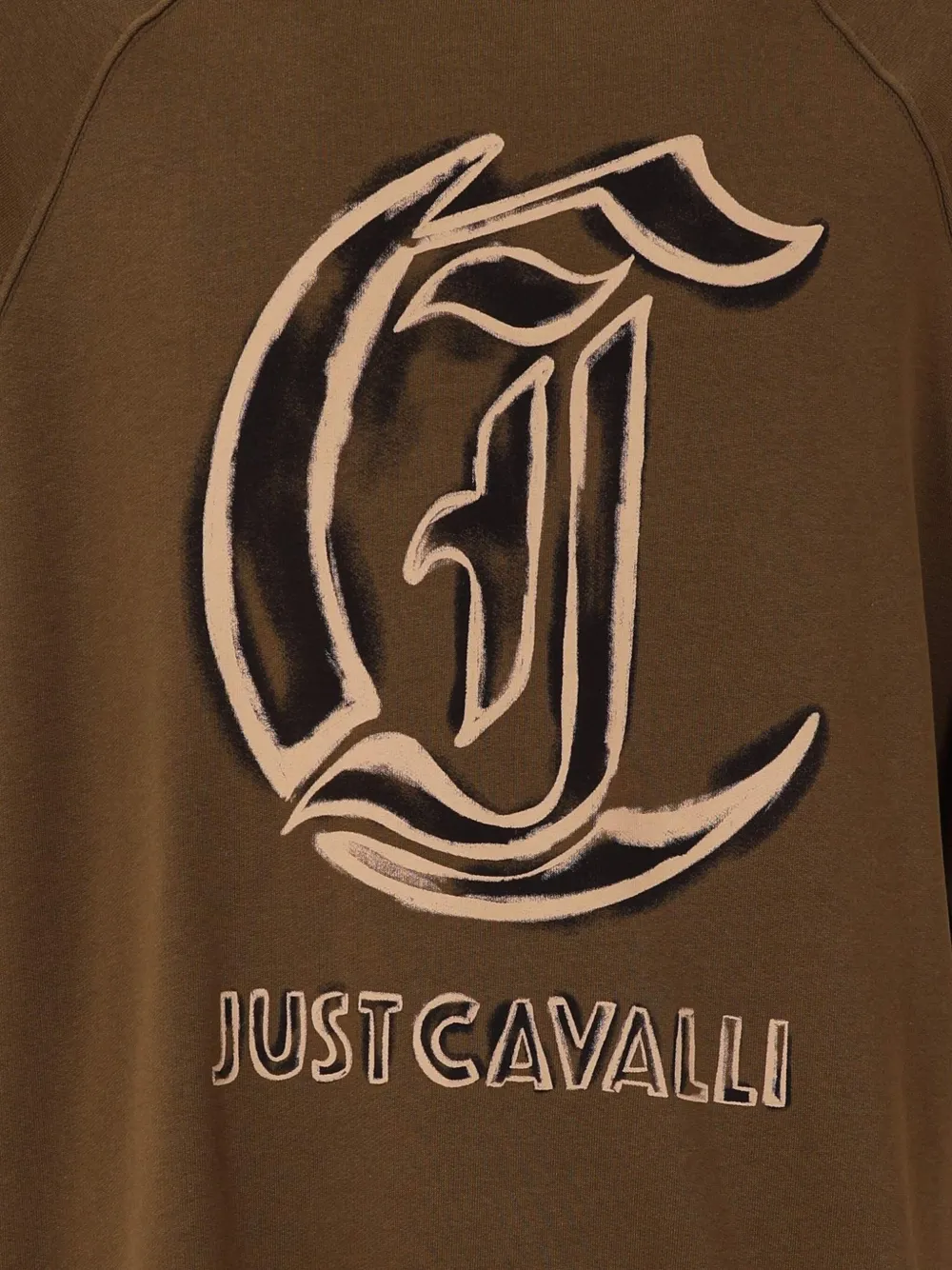 Just Cavalli Logo-print Raglan Sweatshirt In Brown