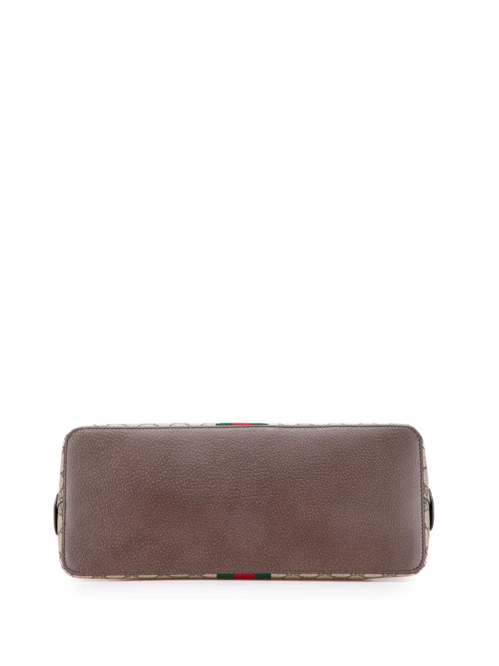 Pre-owned Gucci 2016-2025 Medium Gg Supreme Ophidia Web Satchel In Brown