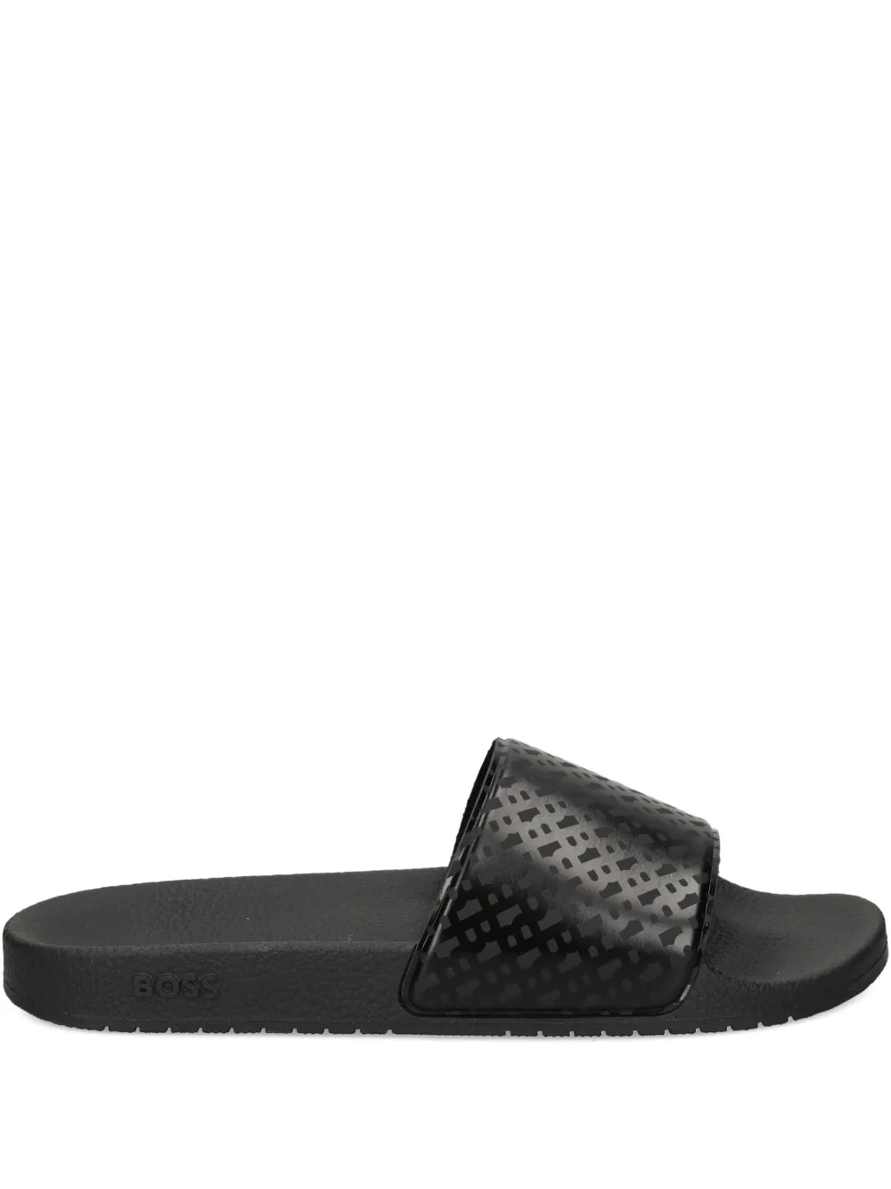 BOSS logo-pattern slides Zwart