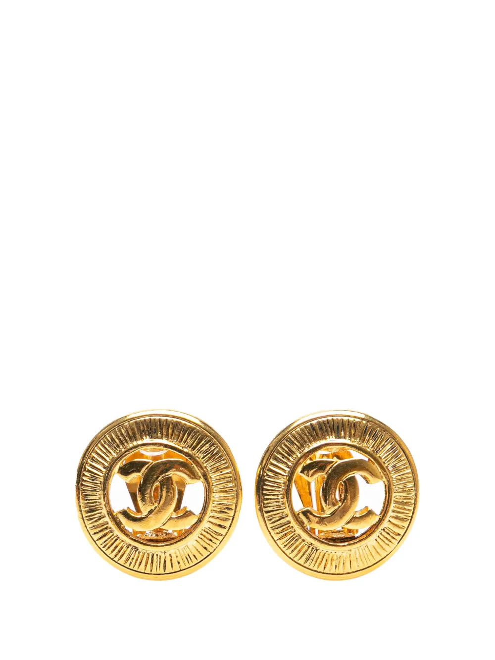 CHANEL Pre-Owned 1950-1970 ゴールドプレーテッド ココマーク ラウンド コスチューム イヤリング - CHANEL Pre-Owned 1950-1970 ゴールドプレーテッド ココマーク ラウンド コスチューム イヤリング -