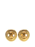 CHANEL Pre-Owned 1950-1970 Gold Plated CC Round Clip on Earrings costume earrings