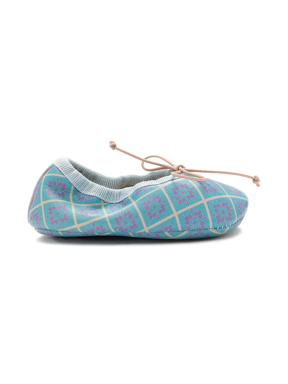 Pèpè Leren babyslofjes met patroon - Blauw