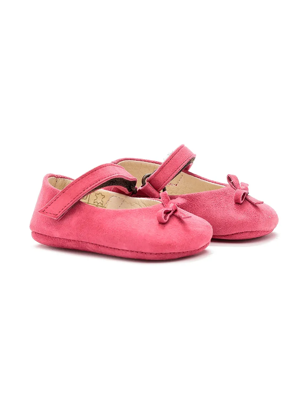 Pèpè Bow-embellished Suede Crib Shoes In Multi