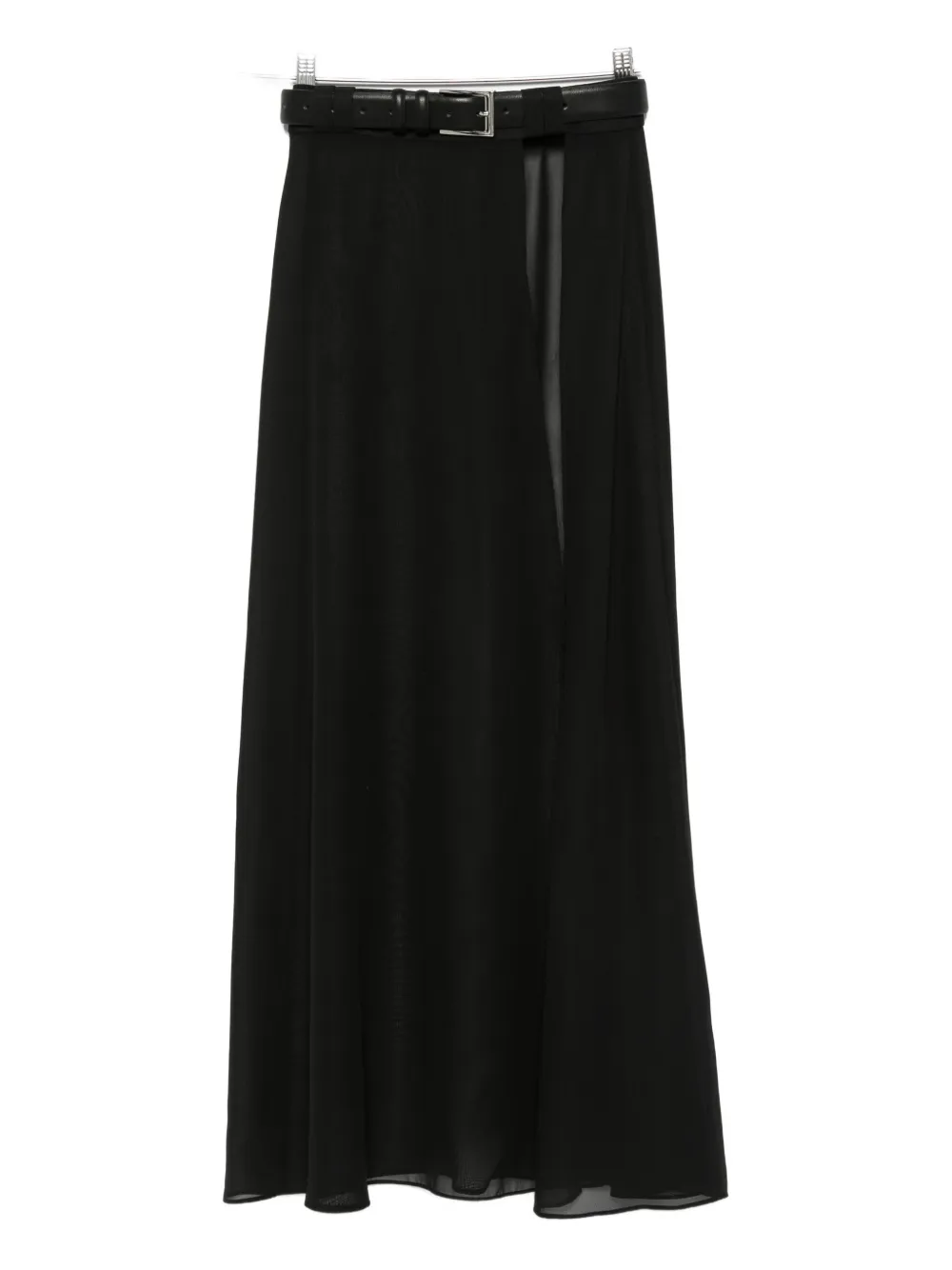Vestiaire D'un Oiseau Libre Belted Midi Skirt In Black