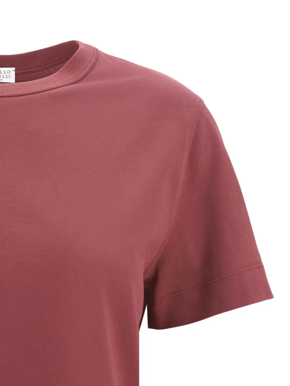Brunello Cucinelli jewel-embellished ribbed T-shirt Rood