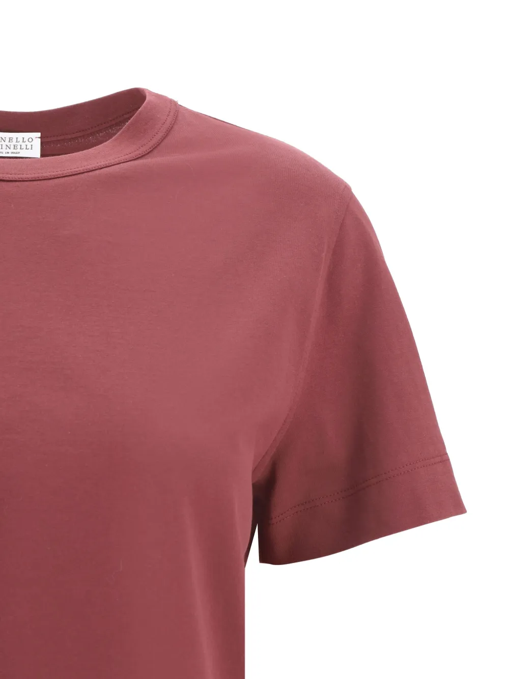 Brunello Cucinelli jewel-embellished ribbed T-shirt Rood